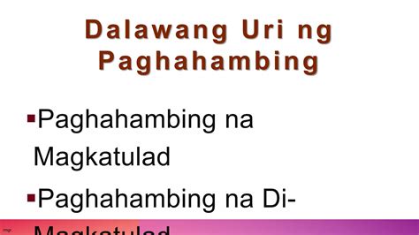 PAGHAHAMBING (Kahulugan at Dalawang Uri) .